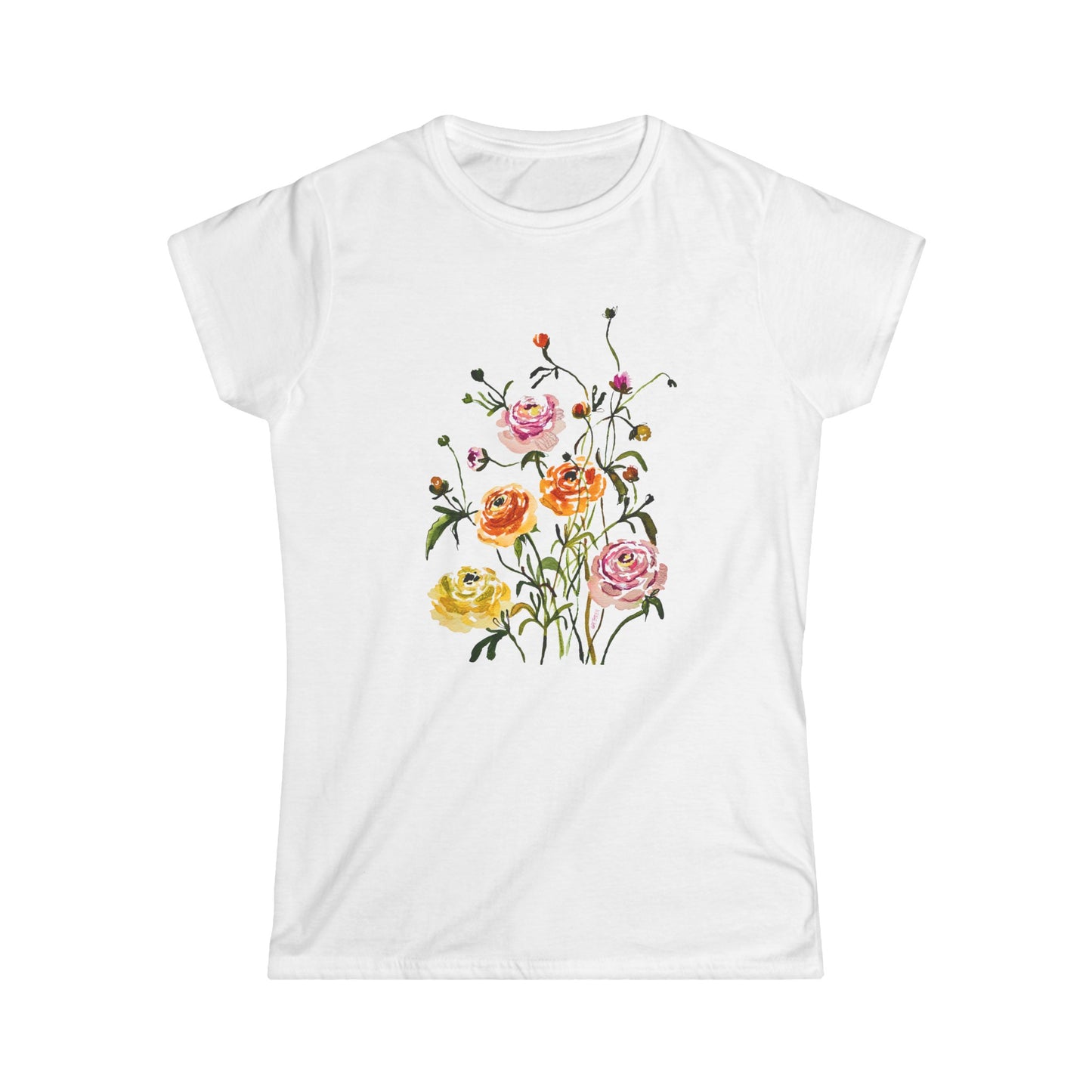 Dancing Ranunculus - Art by Rien - slim fit tee