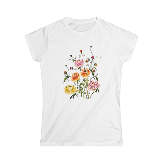 Dancing Ranunculus - Art by Rien - slim fit tee