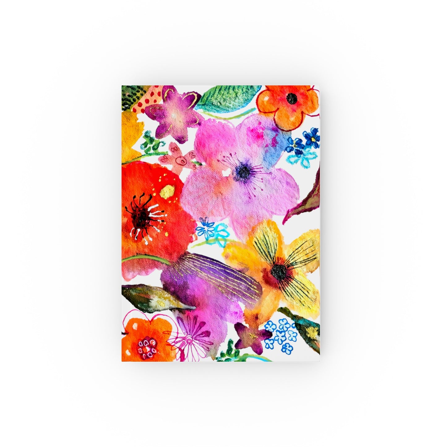 Whimsical Flowers on White - Art by Rien - Journal