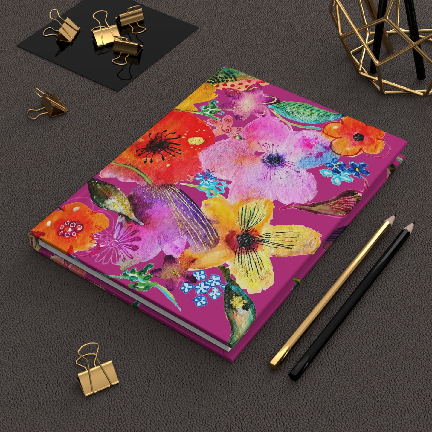 Whimsical Flowers - Art by Rien - Hardcover Journal Matte