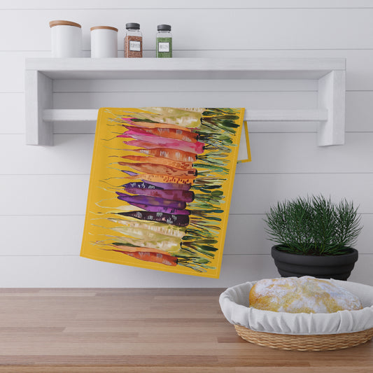 Rainbow Roots on Yellow - Art by Rien - Kitchen Towel