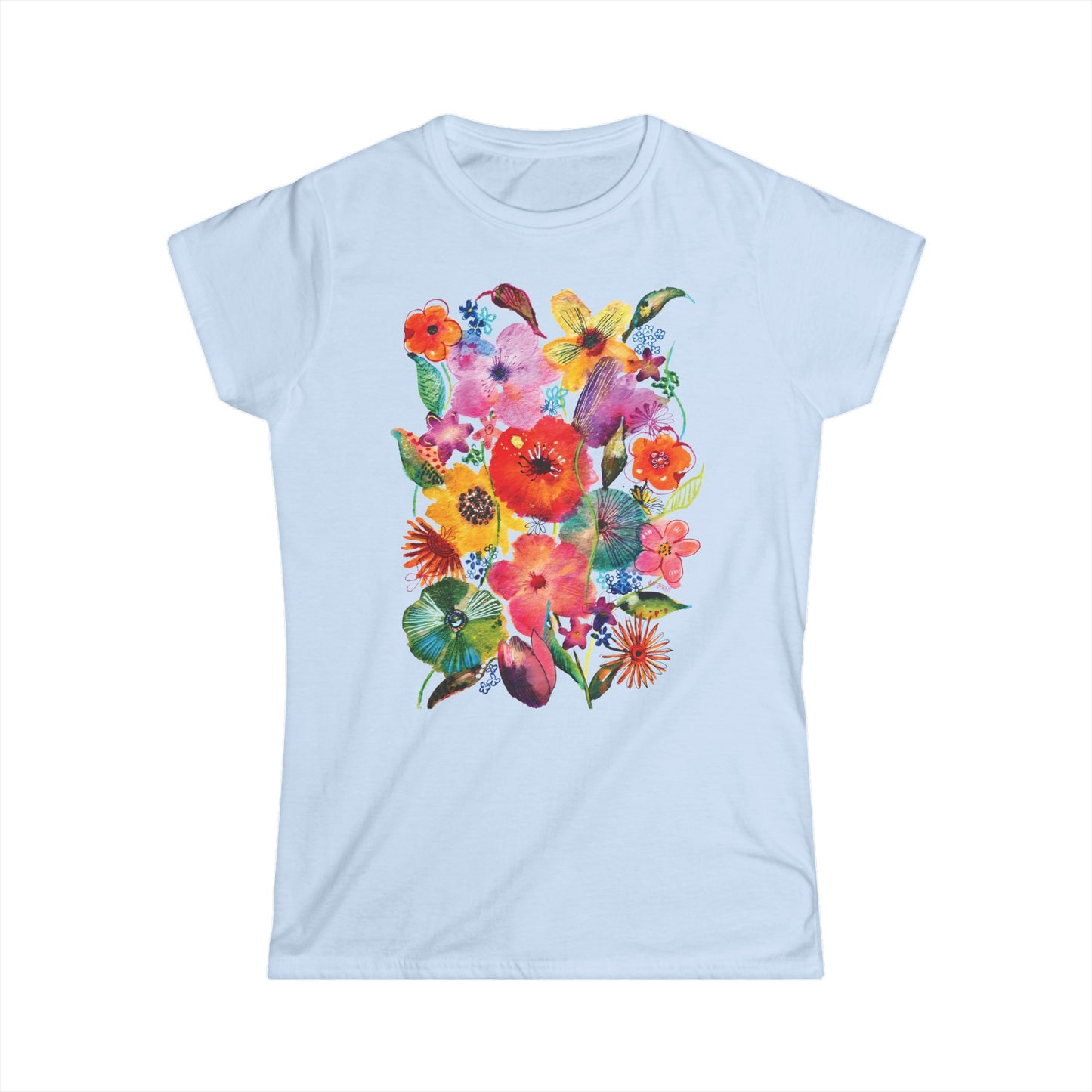 Whimsical Flowers - Art by Rien - slim fit tee