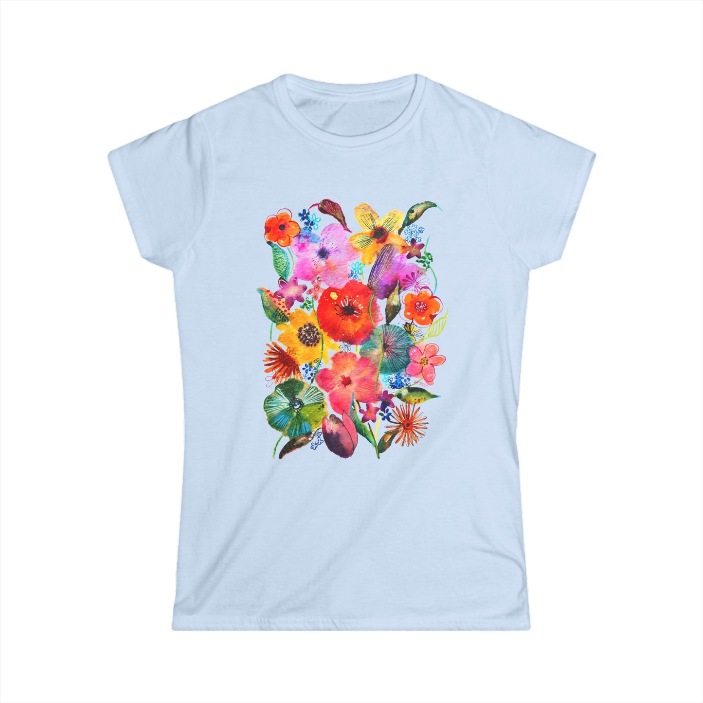 Whimsical Flowers - Art by Rien - slim fit tee