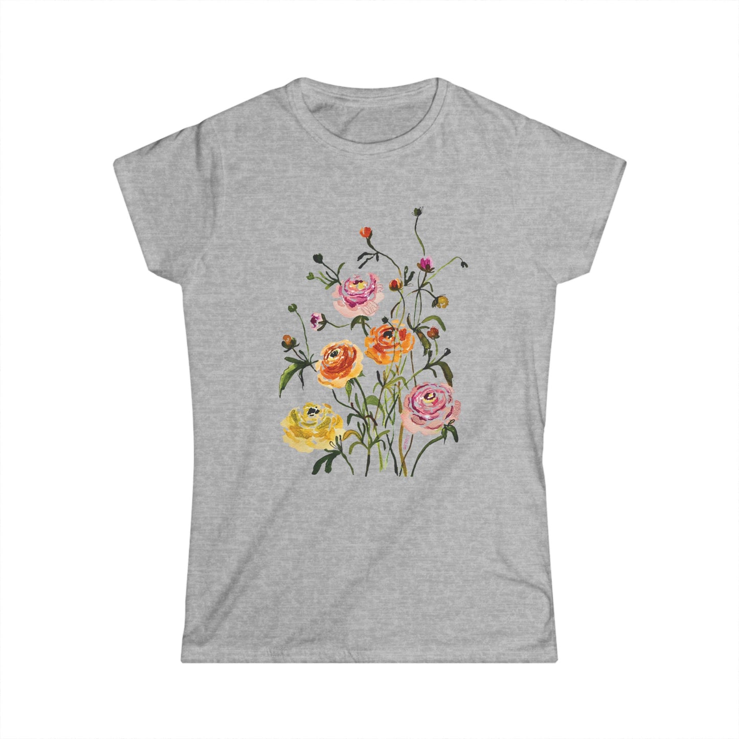 Dancing Ranunculus - Art by Rien - slim fit tee