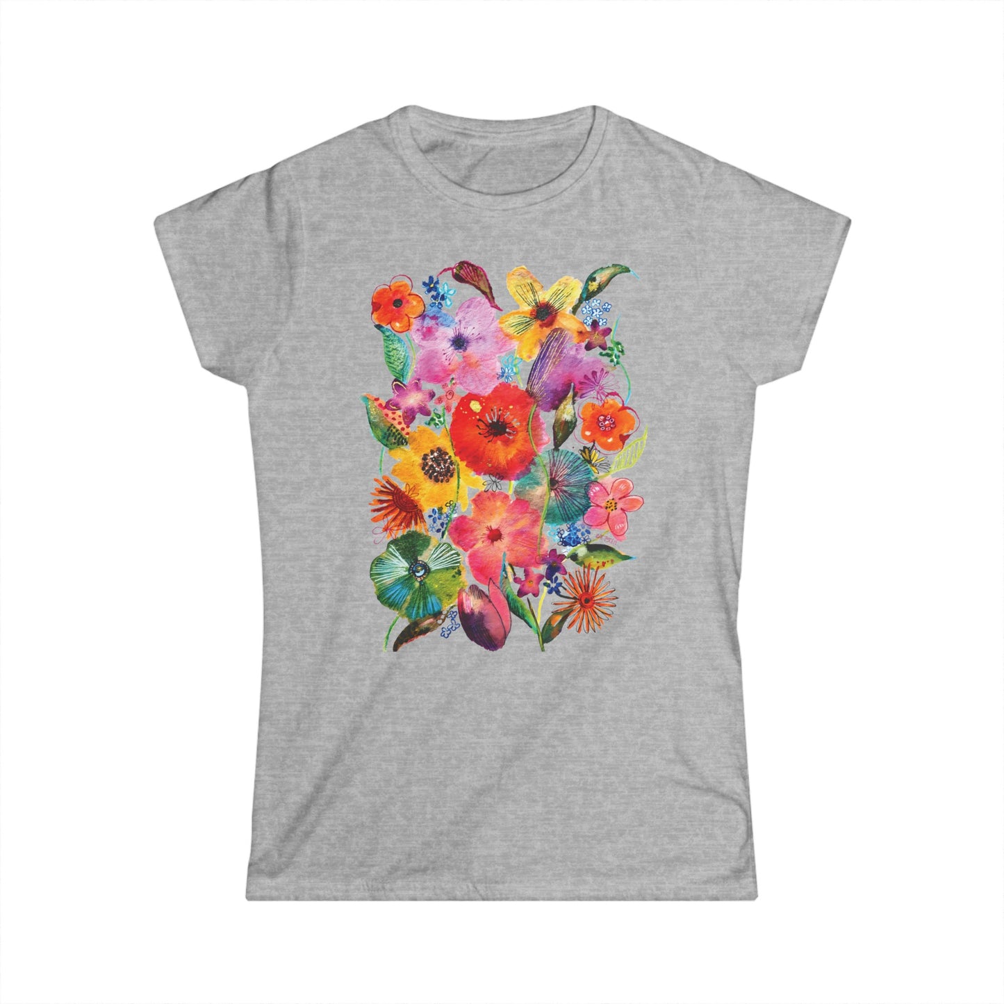 Whimsical Flowers - Art by Rien - slim fit tee