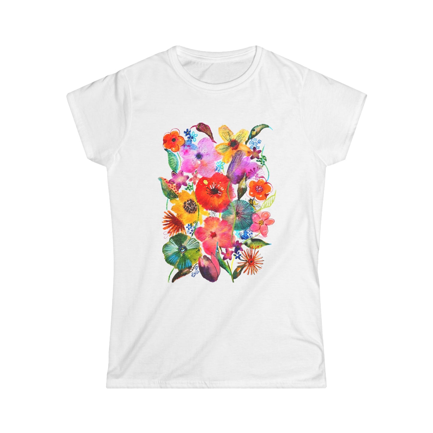 Whimsical Flowers - Art by Rien - slim fit tee