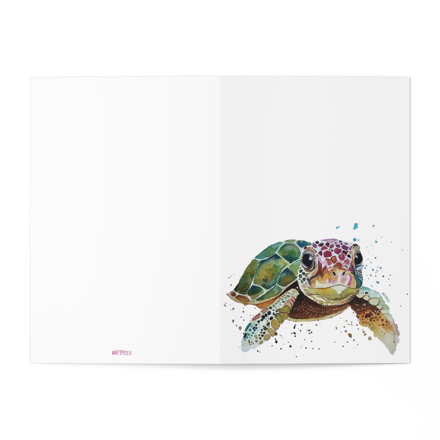 Turtle on White - Art by Rien - Greeting Cards (7 pcs)