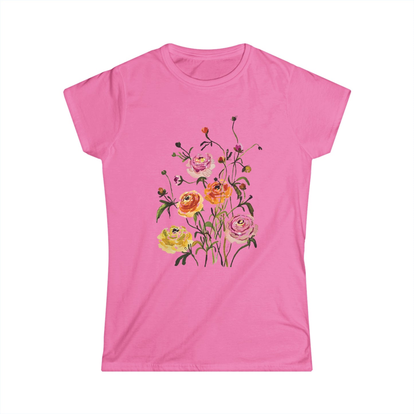 Dancing Ranunculus - Art by Rien - slim fit tee