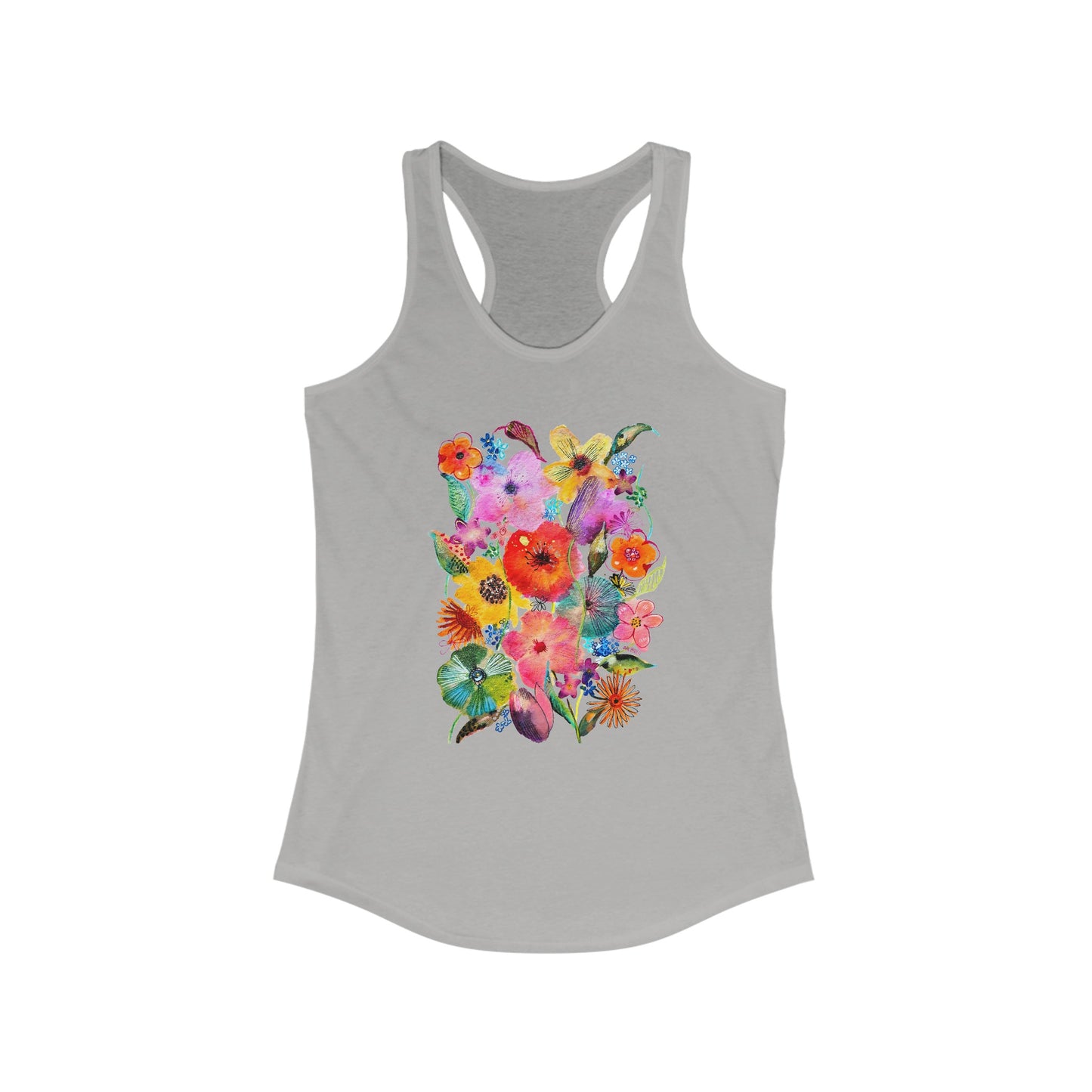 Whimsical Flowers - Art by Rien - Racerback Tank