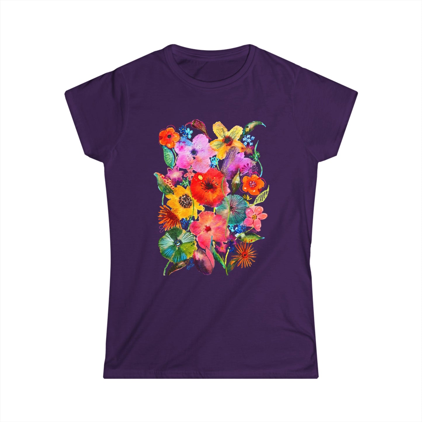 Whimsical Flowers - Art by Rien - slim fit tee