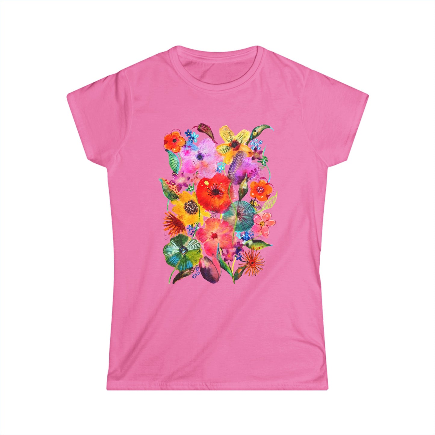 Whimsical Flowers - Art by Rien - slim fit tee