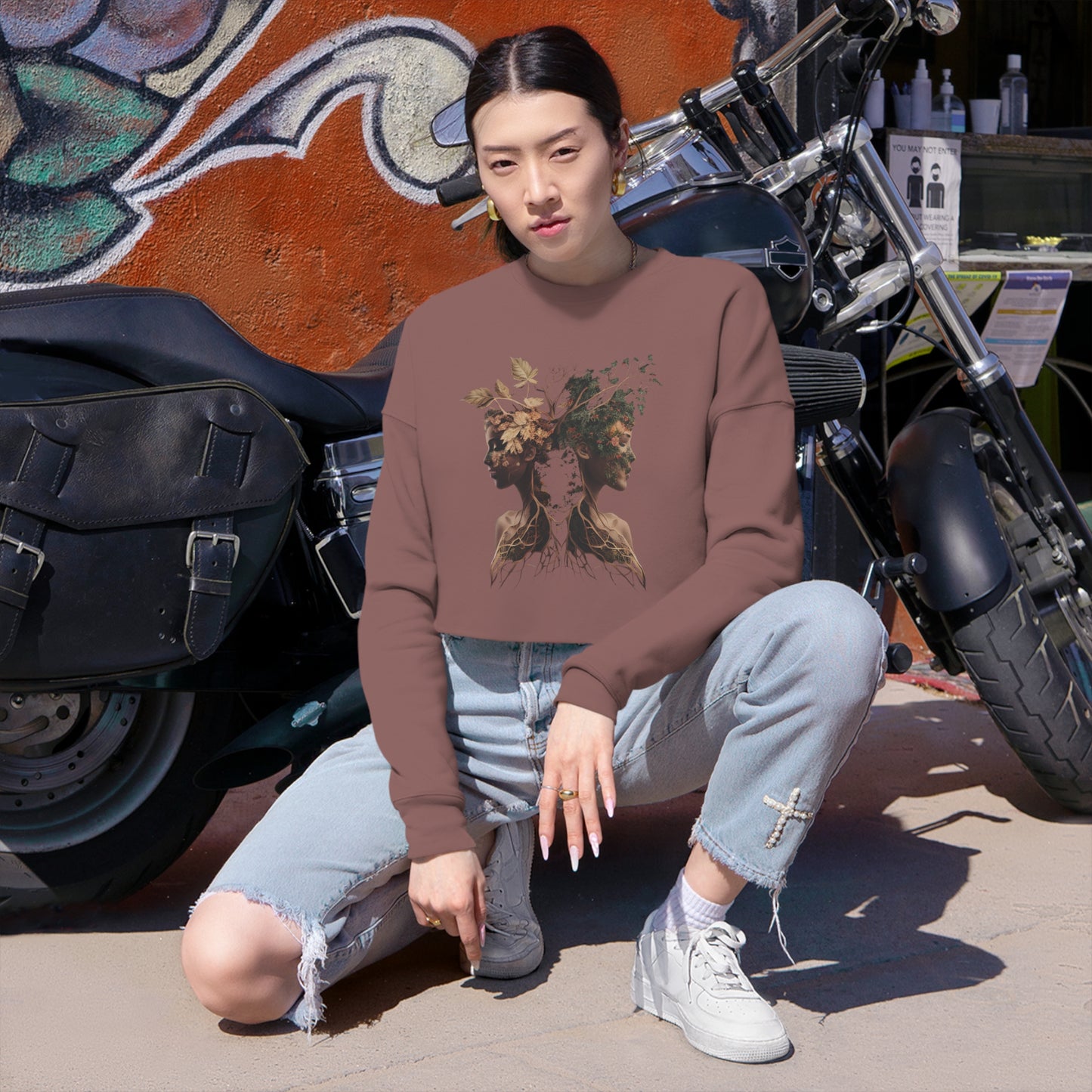 rooted together cropped sweatshirt