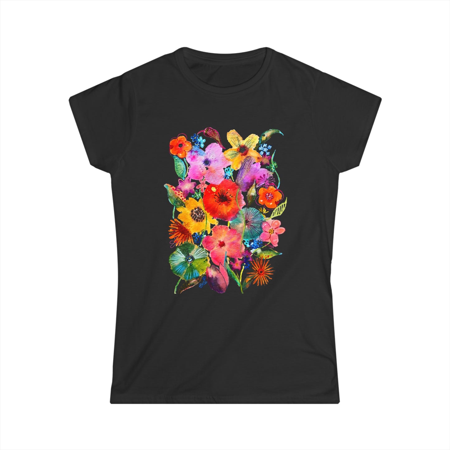 Whimsical Flowers - Art by Rien - slim fit tee