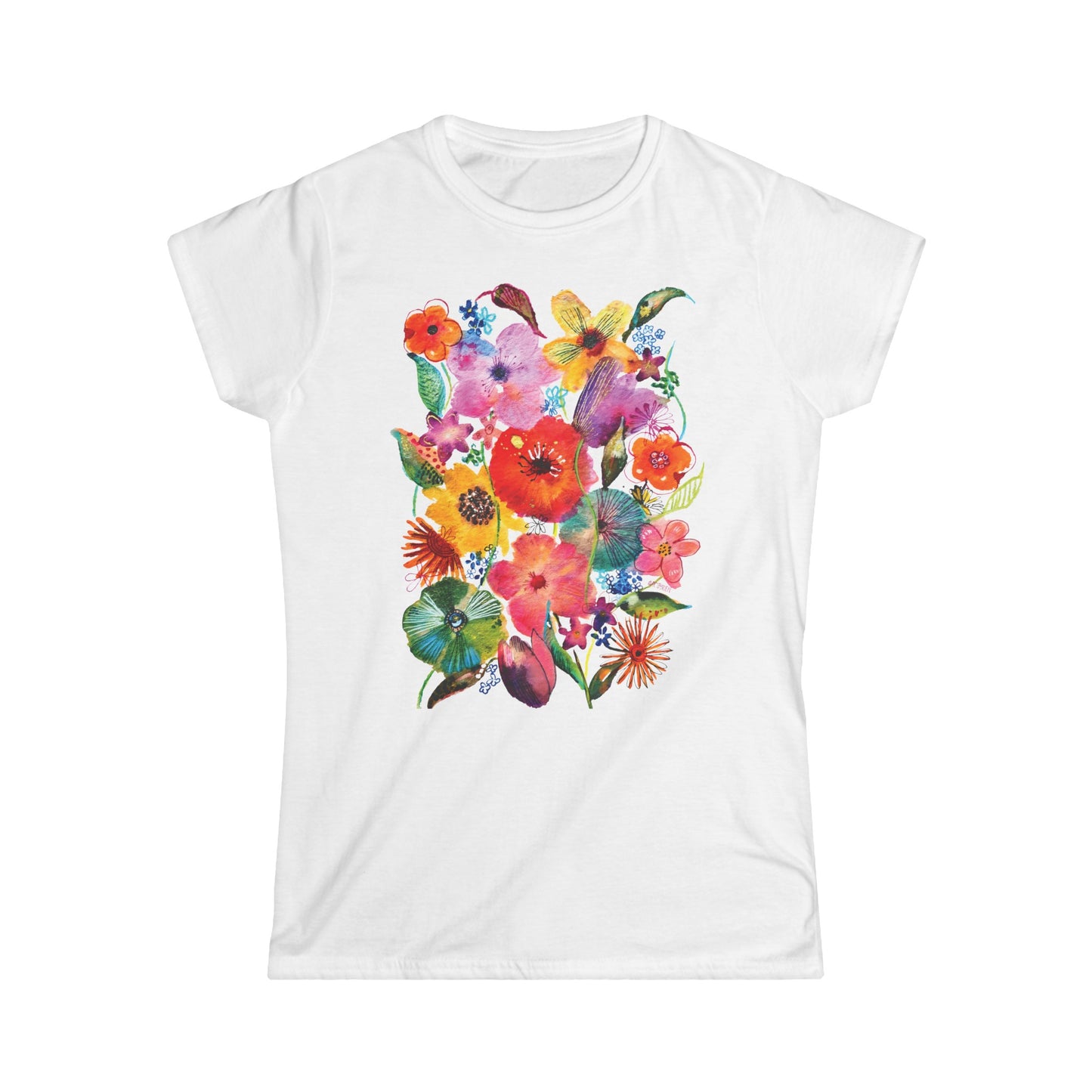 Whimsical Flowers - Art by Rien - slim fit tee