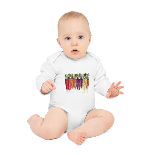 Rainbow Roots - Art by Rien - Baby Long-Sleeve Organic Bodysuit