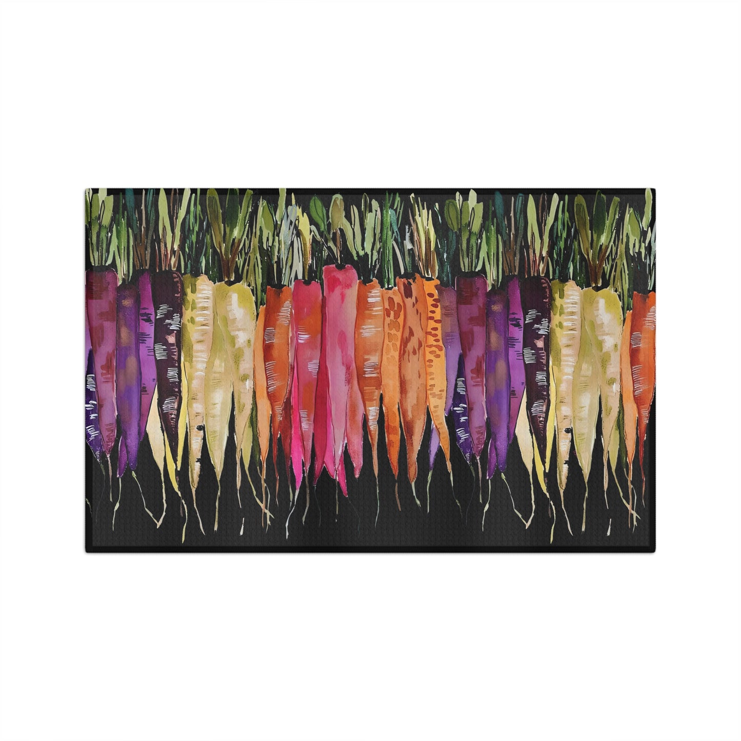 Rainbow Roots on Black - Art by Rien - Microfiber Kitchen Towel