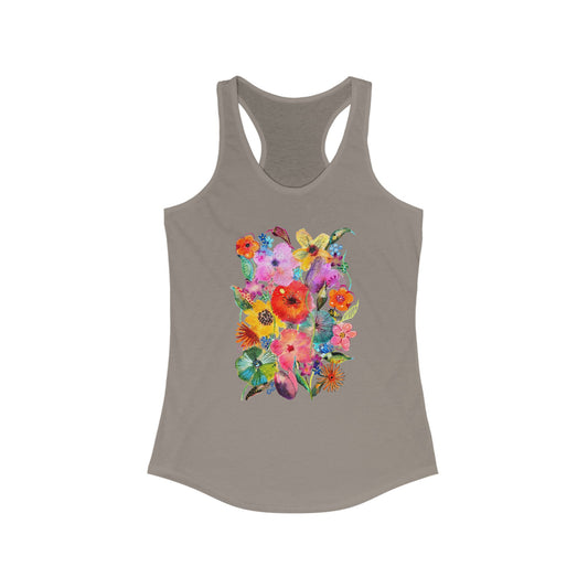 Whimsical Flowers - Art by Rien - Racerback Tank