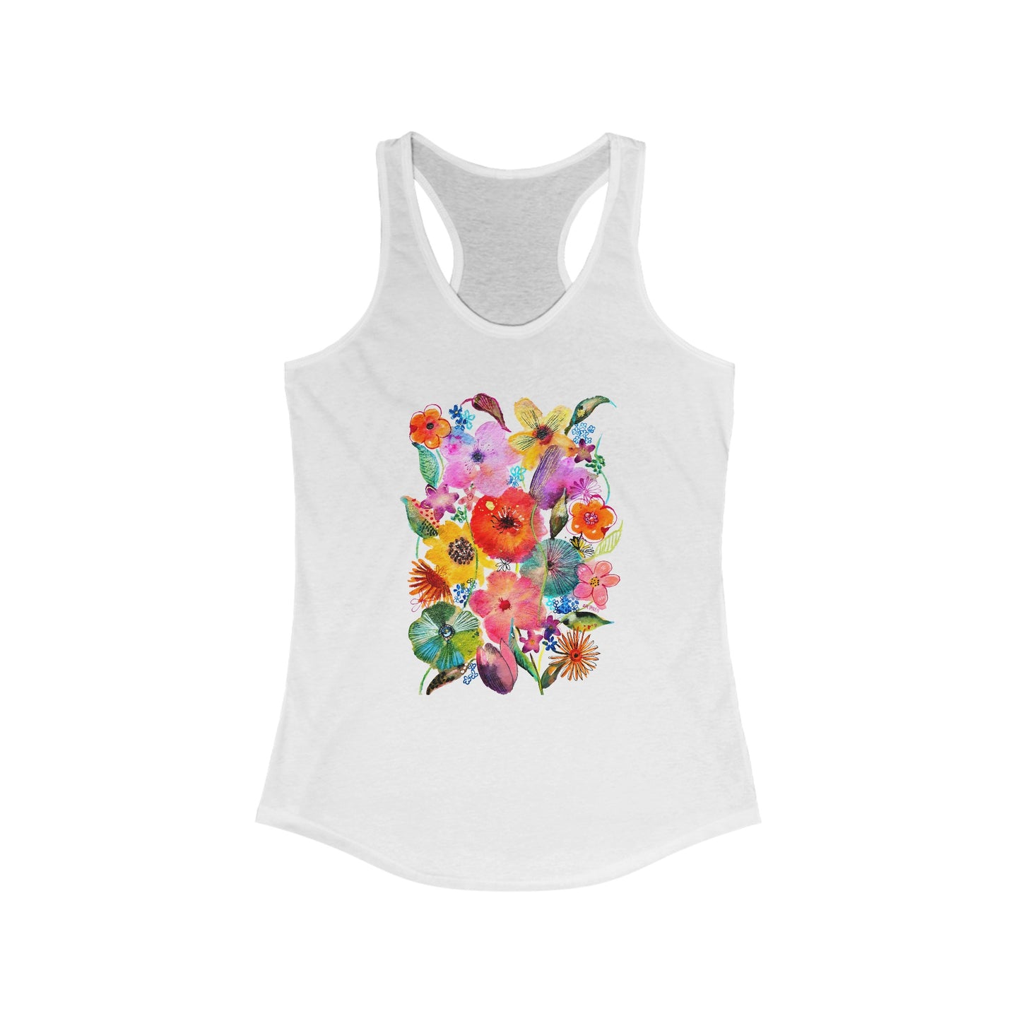 Whimsical Flowers - Art by Rien - Racerback Tank