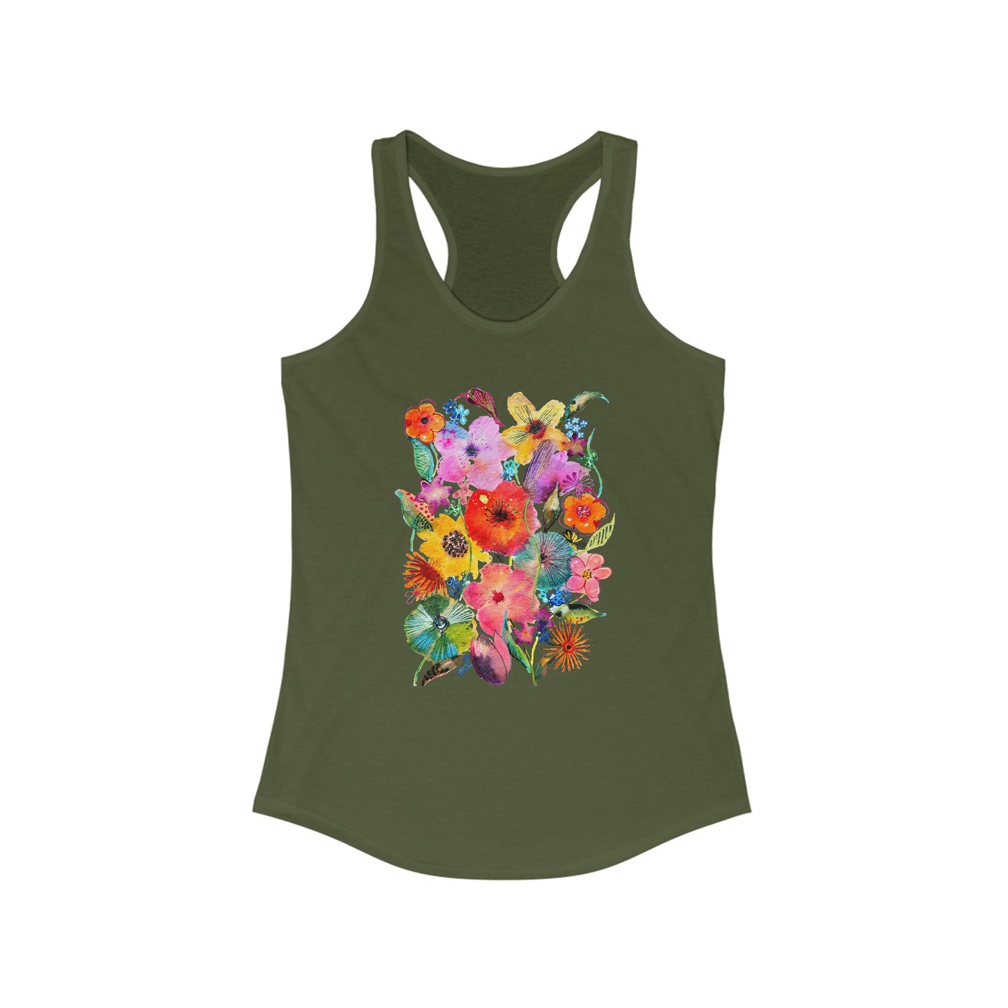 Whimsical Flowers - Art by Rien - Racerback Tank