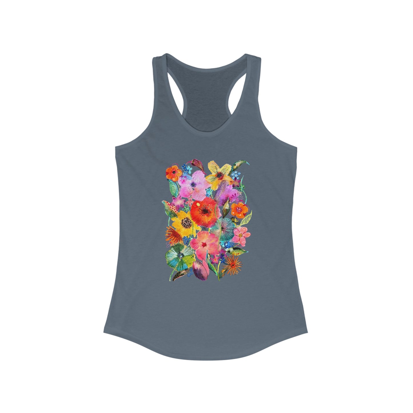 Whimsical Flowers - Art by Rien - Racerback Tank