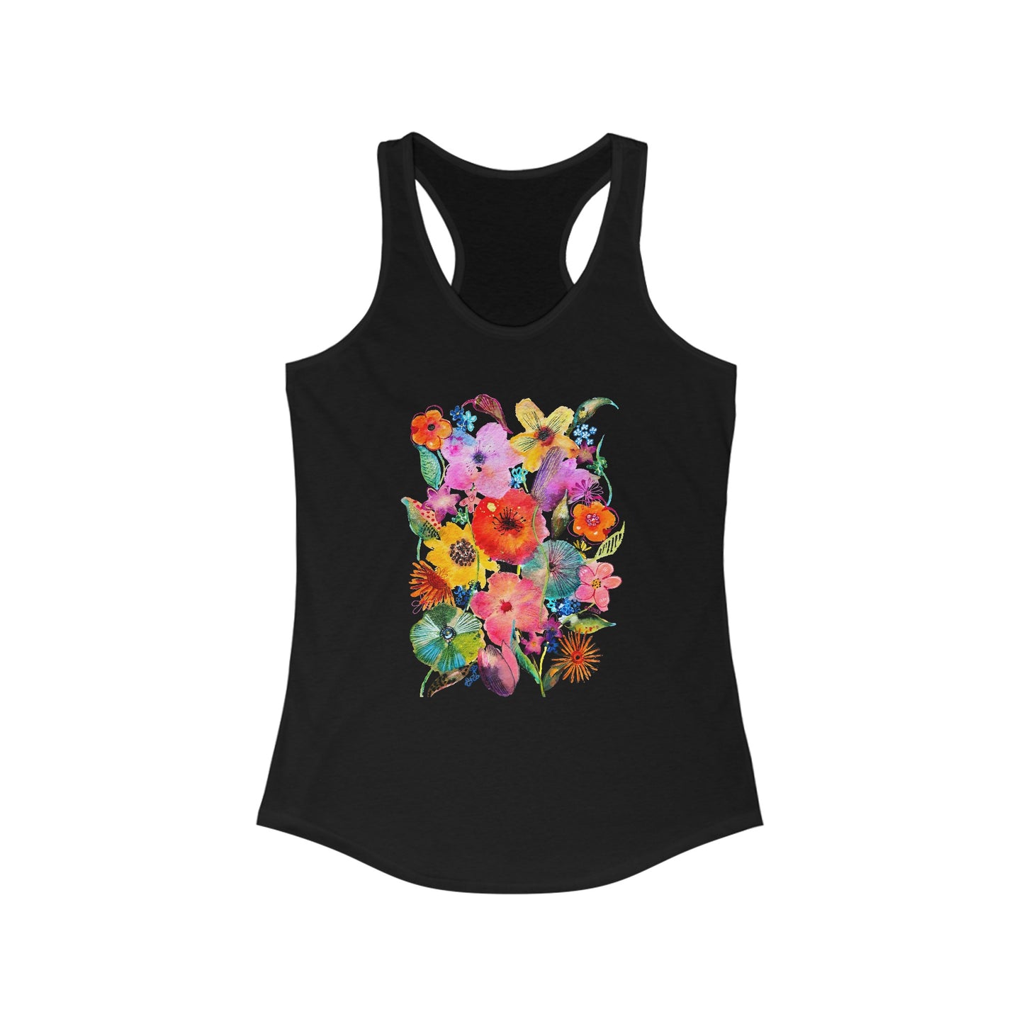 Whimsical Flowers - Art by Rien - Racerback Tank