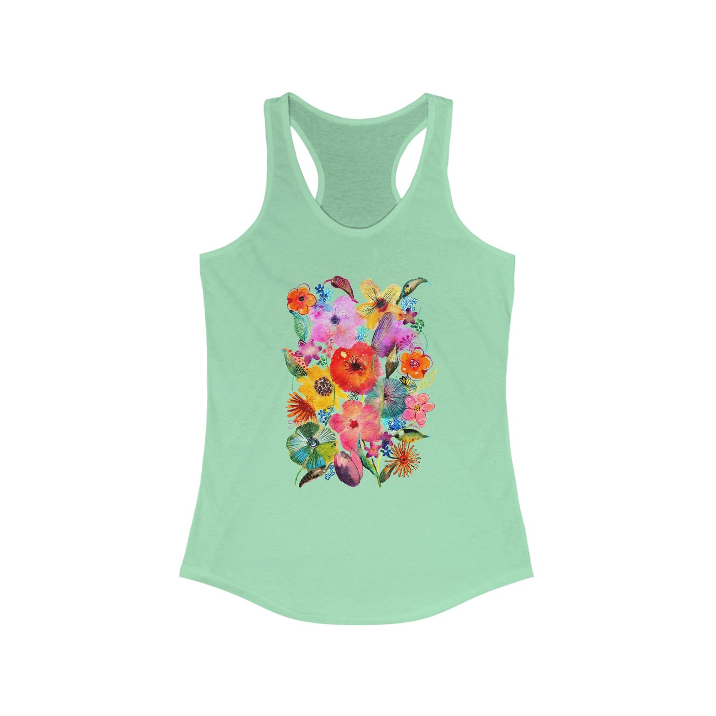 Whimsical Flowers - Art by Rien - Racerback Tank